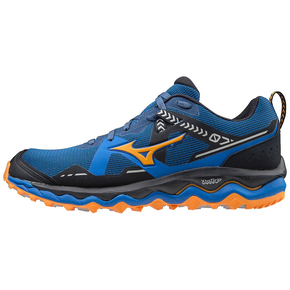 Scarpe Da Trail Running Mizuno Wave Mujin 7 Uomo - Blu/Arancioni - 42138-VARK